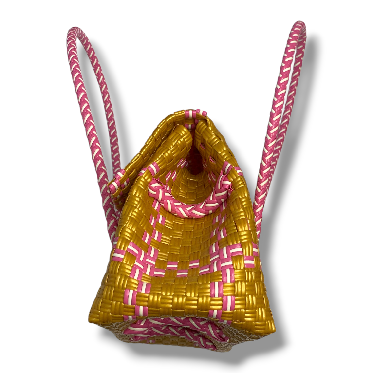 Pink Gold Woven Bag