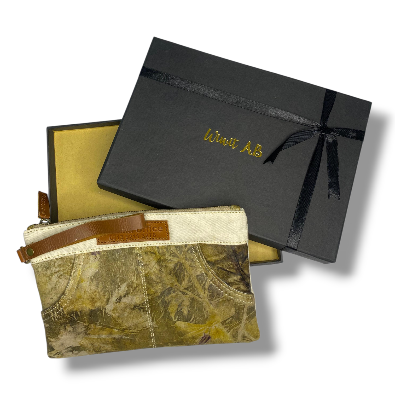 Ecoprint Leather X Canvas Wallet